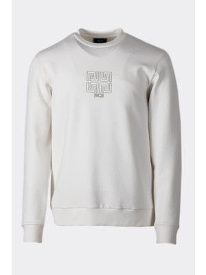 Ncs Jeans Erkek Sweatshirt Bisiklet Yaka Regular Fit Beyaz 1673