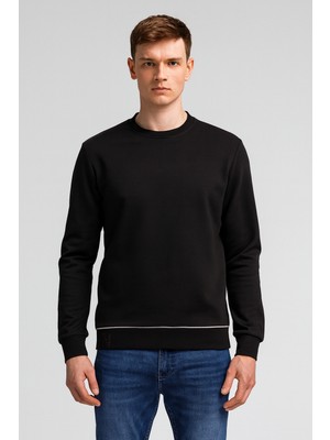 Ncs Jeans Erkek Sweatshirt Bisiklet Yaka Ncs Dsgn Siyah 1670