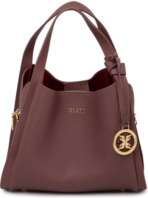 Tergan Pembe Hakiki Deri Kadın El Çantası - S25K1BC80351-V3K