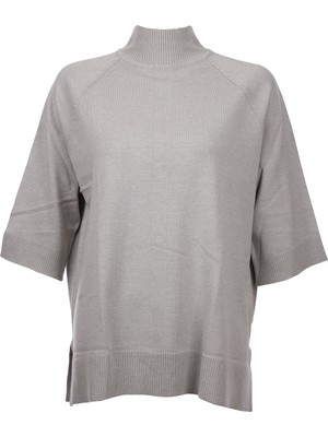 On Oversize 3/4 Kol Minimalist Kadın Kazak - Günlük Şıklık