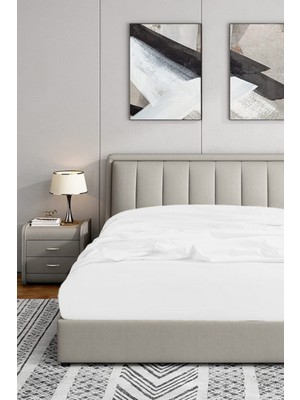 Navessa Home Collection Premium Beyaz Lastikli Çarşaf Her Yatağa Uygun - 30 cm Kenar Derinliği | Yurt, Otel Ev Için Uygun