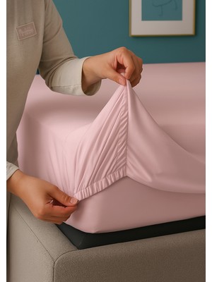 Navessa Home Collection Pudra Lastikli Çarşaf - Pamuklu, Tek, Çift Kişilik | Ütü Istemez - Ev, Yurt, Oteller Için Uygundur