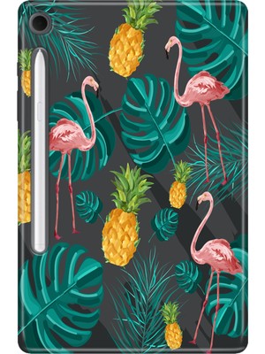 Adasena Samsung Galaxy Tab S10 Lite SM-X400 10.9" Kılıf Tablet Için Desenli Silikon Kapak - Pinkflamingo