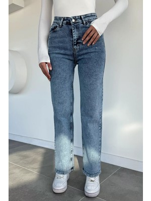 Gülseli Kadın Yüksek Bel Palazzo Jean Kot Pantolon P-00019045