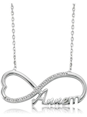 Noip 925 Ayar Gümüş Annem Yazılı Sonsuzluk Kadın Gümüş Kolye PT2610043 (944944)