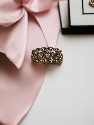 Fayra Accessories Kristal Taşlı Işlemeli Yüzük