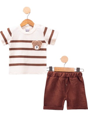 Nikuby Little Emu Çizgili Şort Tişört 2'li Takım