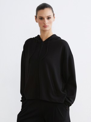 Soulife Kapüşonlu Kadın Fermuarlı Sweatshirt