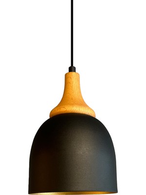 Bamyum Deep Siyah Ters Mantar Başlık Tekli Avize Sarkıt Salon Mutfak Butik Lamba Aydınlatma Avizeler