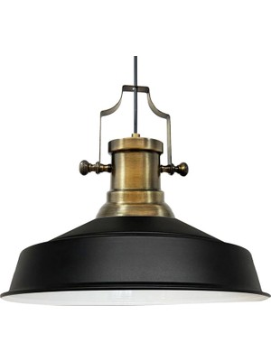 Bamyum Asaletli Tekli Iç Beyaz Avize Kalın Eskitme Başlık Retro Sarkıt Lamba Restoran Salon Aydınlatma