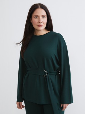 Soulife Büyük Beden Bisiklet Yaka Kadın Tunik