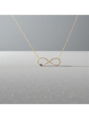 Nova Grup Sonsuzluk Figürlü Nazar Boncuklu 14 Ayar Altın Kolye