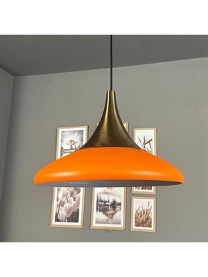 Bamyum Paladin Turuncu Renk Eskitme Başlık Tekli Avize Sarkıt Lamba Otel Restoran Mutfak Salon Modelleri