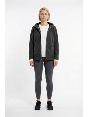Cottonland Kadın Marısol Normal Kesim Fermuarlı Kapüşonlu Polar Fleece Ceket
