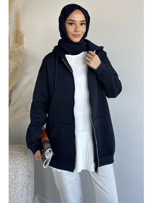 Julude Kapüşonlu Şardonlu Tesettür Sweatshirt P-00019654