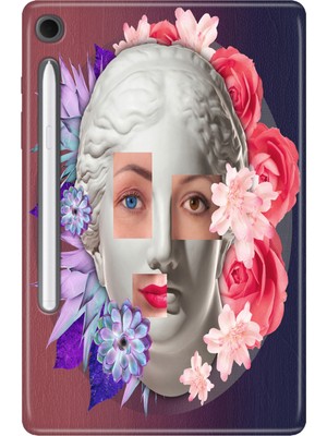 Adasena Samsung Galaxy Tab S10 Lite SM-X400 10.9" Kılıf Tablet Için Desenli Silikon Kapak - Kreatif Yüz