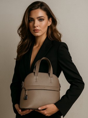 Atelier Terra Marea | Etnora Hakiki Deri Kadın El ve Çapraz Omuz Çantası Kum Beji