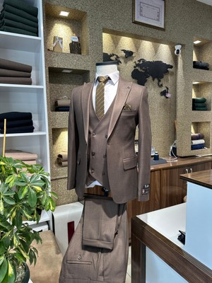 Senzo Rivolli Kahverengi Takım Elbise 6drp