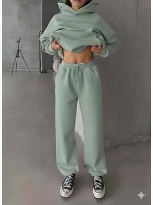 Mesga Butik 3 Iplik Şardonlu Lastik Paça Eşofman Mint P510439