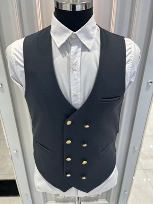 Sabri Zengin Erkek V Yaka Slim Fit Kruvaze Yelek