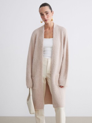 LC Waikiki Pembe Şal Yaka Kadın Triko Hırka