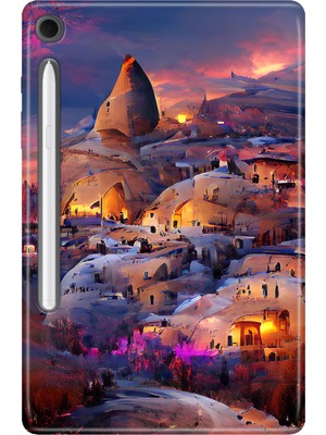 Adasena Samsung Galaxy Tab S10 Lite SM-X400 10.9" Kılıf Tablet Için Desenli Silikon Kapak - Kapadokya Çizim