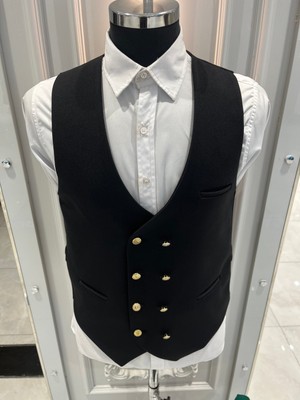 Sabri Zengin Erkek V Yaka Slim Fit Kruvaze Yelek