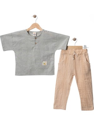 Wow Colors Little Emu Üst Dokuma Alt Müslin 2'li Takım