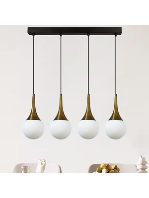 Bamyum Eskitme Lund Dörtlü Düz Cakalı Avize Sarkıt Cafe Ofis Lamba Aydınlatma Avize Ev Dekorasyonu