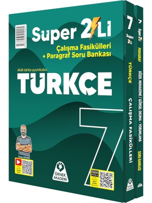 7.sınıf Türkçe Süper İkili Çalışma Fasikülleri Paragraf Soru Bankası Örnek Akademi