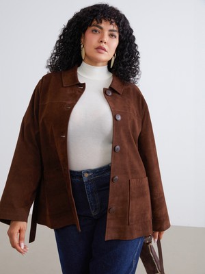 Soulife Büyük Beden Oversize Kadın Gömlek Ceket