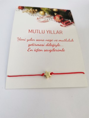 Minik Adımlar Yılbaşı Hediyesi Yeni Yıl Kırmızı  Bileklik Şans Bilekliği