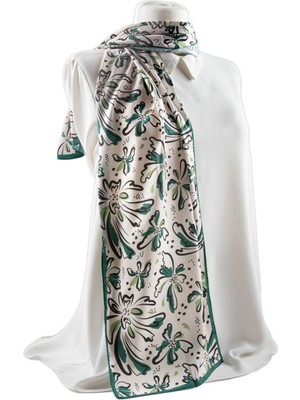 I7 Çiçek Desenli Fular 30X140