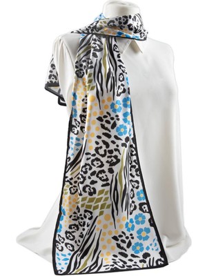 I8 Zebra ve Leopar Desenli Fular 30X140