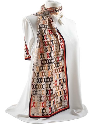 I6 Geometrik Desenli Fular 30X140