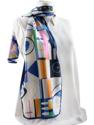 I98 Modabutik Geometrik Desenli Kadın Fular