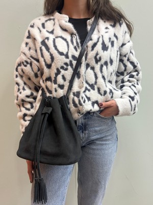 MaVaux Urban Serisi Hakiki Nubuk Deri Püsküllü Yavrulu Kadın Çanta