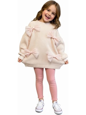 MiaBaby Fiyonklu Triko Kazak  Kaşkorse Tayt Takım