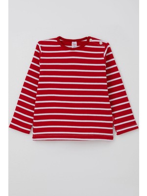 Breeze Erkek Bebek Uzun Kollu Tişört Patlı 9 Ay-3 Yaş, Kırmızı