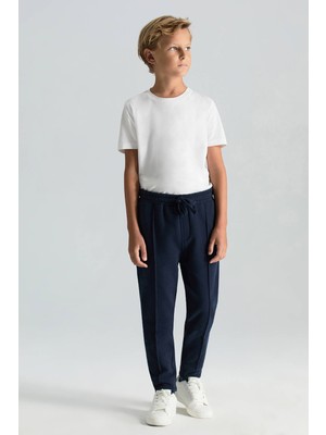 Hemington Saf Pamuk Beli Lastikli Lacivert Jogger Çocuk Pantolon