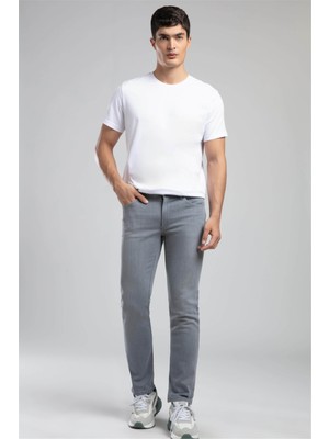 Lee Cooper Marco Normal Bel Dar Kesim Düz Paça Gri Erkek Jean Pantolon
