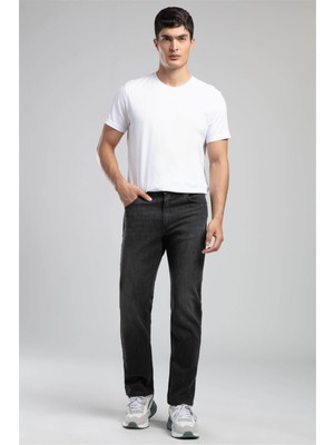 Lee Cooper Rico Yüksek Bel Düz Kesim Düz Paça Gri Erkek Jean Pantolon