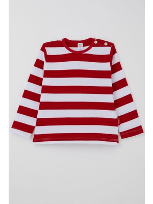 Breeze Erkek Bebek Uzun Kollu Tişört Patlı 9 Ay-3 Yaş, Kırmızı