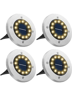 Home Dekor Hediye 4’lü Güneş Enerjili Solar Yer Bahçe Lambası Zemin Aydınlatma su Geçirmez Yol aydınlatması Beyaz Işık