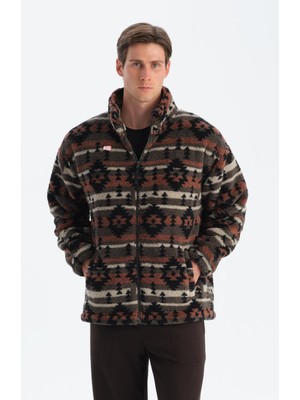 Dagi Erkek Etnik Desen Baskılı Polar Sweatshırt