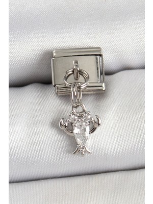 Vice Avm 316L Çelik Sallantılı Zirkon Taşlı Yengeç Model Gümüş Renk Nomination Charm EB-53-vice/(1395) 2560