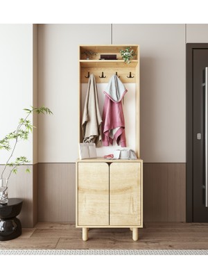 VM VERTEX MOBİLYA Padova Portmanto Vestiyer Ayakkabılık 2 Kapaklı 4 Askılı