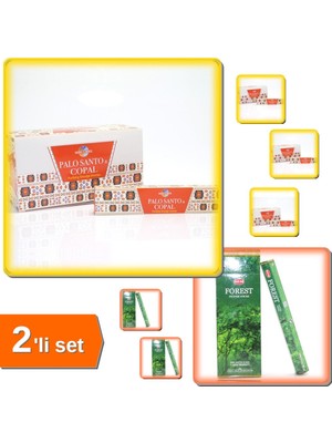 Hereveoyuncak Palo Santo Copal Masala Tütsü + Orman Forest Aromalı Çubuk Tütsü - Doğal Atmosfer - 2li Set L6V3C7
