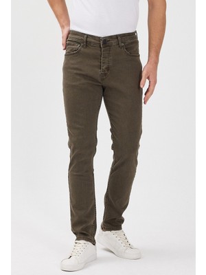 Locus Jeans Erkek Koyu Kahverengi Slim Fit Kot Pantolon LCS69031109