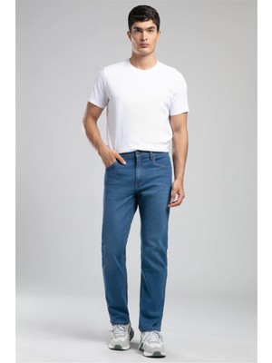 Lee Cooper Rico Yüksek Bel Düz Kesim Düz Paça Mavi Erkek Jean Pantolon